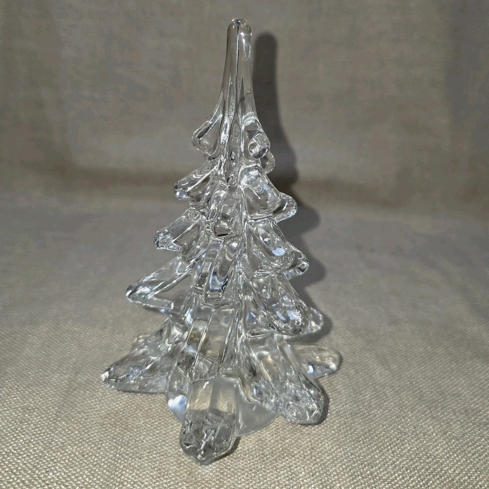 Vintage Christmas Clear Art Glass Tree Murano STYLE 6"